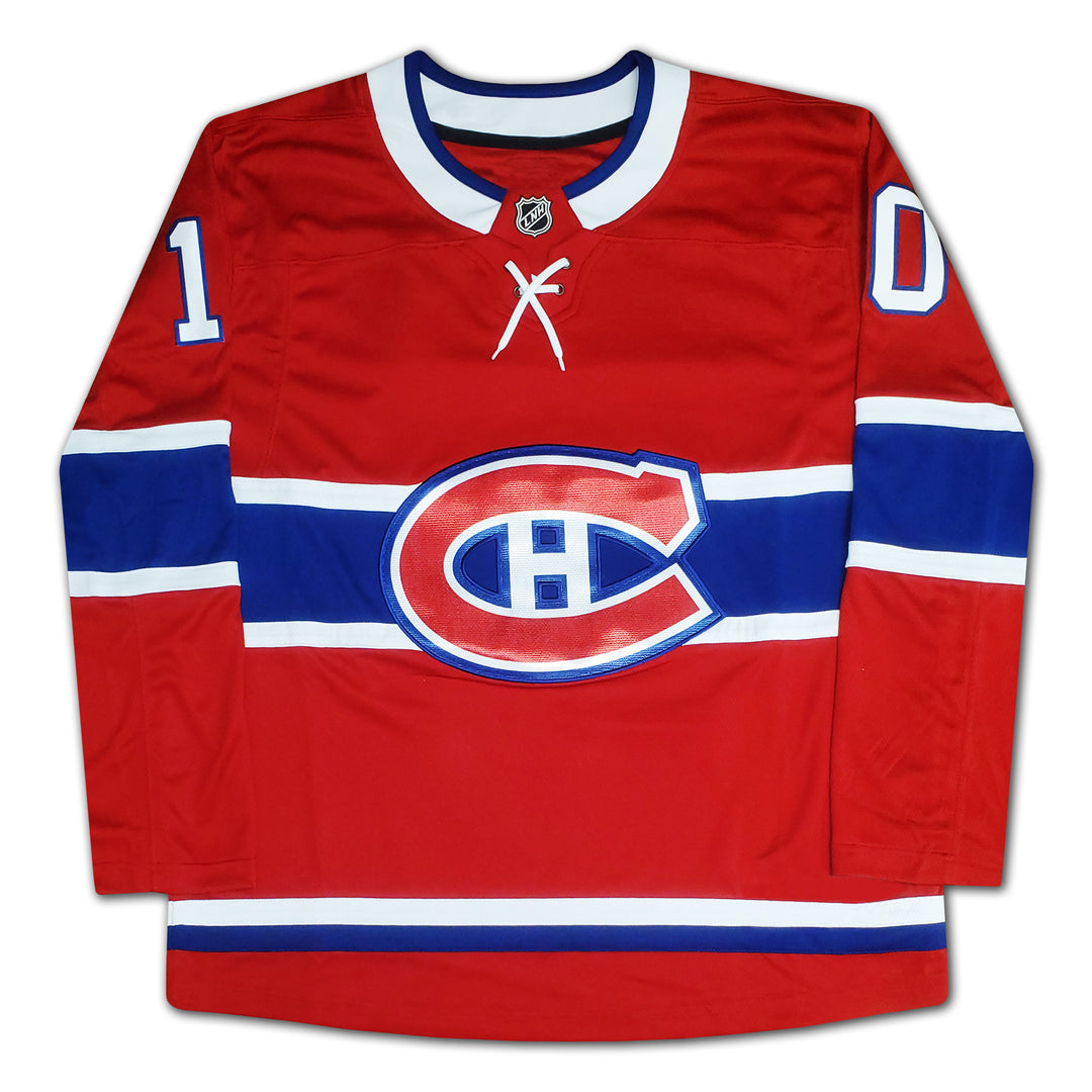 Guy Lafleur Autographed Red Montreal Canadiens Jersey, Montreal Canadiens, NHL, Hockey, Autographed, Signed, AAAJH30125