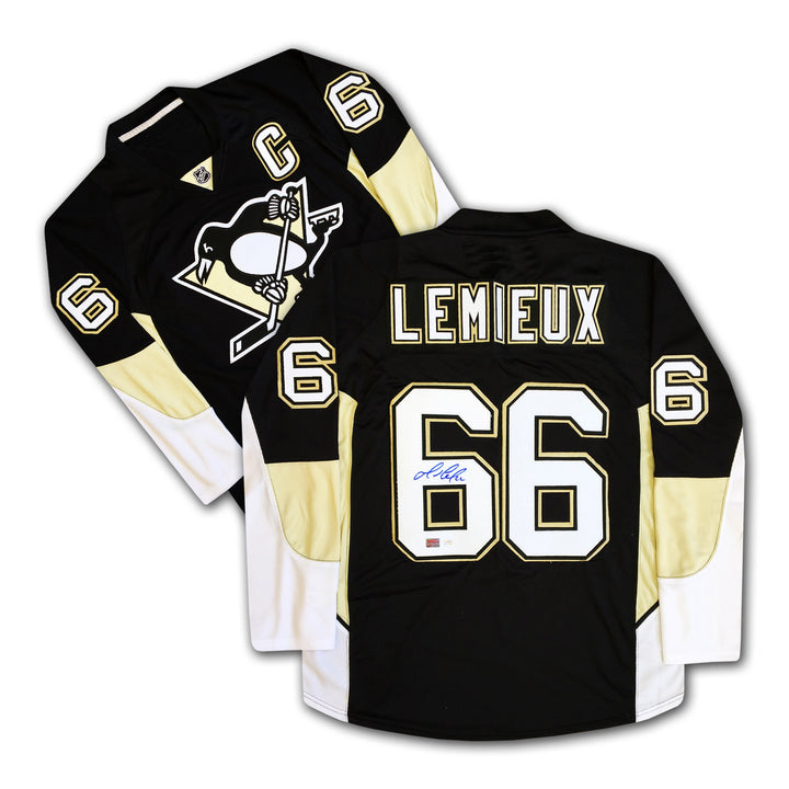 Mario Lemieux Autographed Pittsburgh Penguins Black Jersey, Pittsburgh Penguins, NHL, Hockey, Autographed, Signed, AAAJH32050