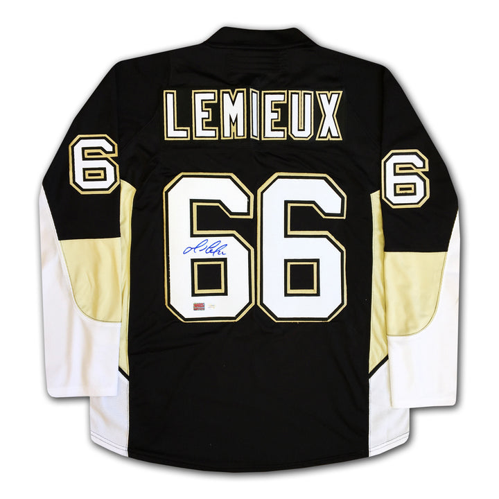 Mario Lemieux Autographed Pittsburgh Penguins Black Jersey, Pittsburgh Penguins, NHL, Hockey, Autographed, Signed, AAAJH32050