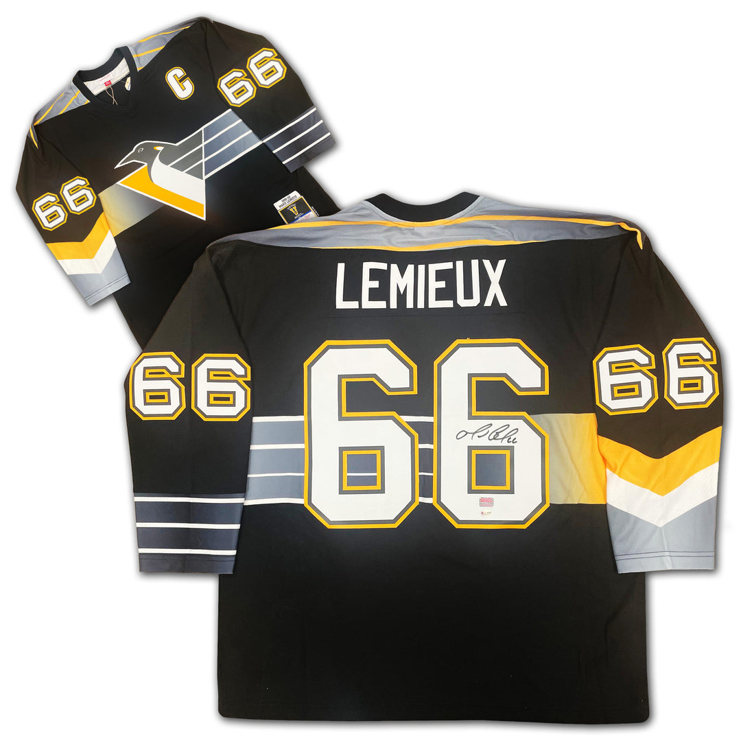 Mario Lemieux Signed Mitchell & Ness Jersey Pittsburgh Penguins, Pittsburgh Penguins, NHL, Hockey, Autographed, Signed, AAAJH33178