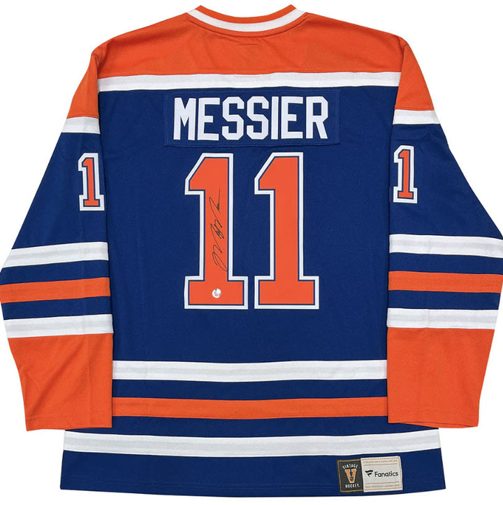 Mark Messier Autographed Blue  Edmonton Oilers Jersey , Edmonton Oilers, NHL, Hockey, Autographed, Signed, AAAJH33417