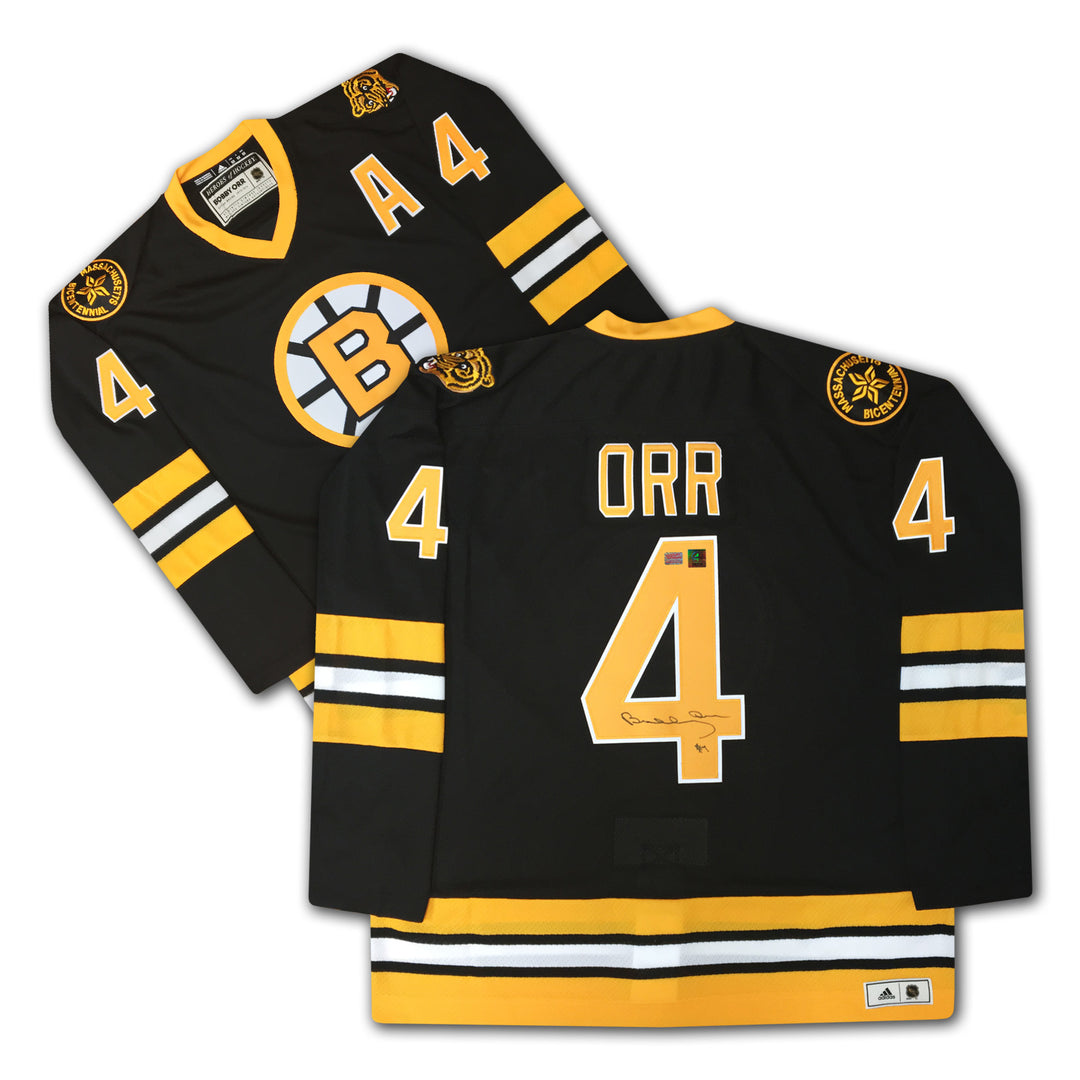 Bobby Orr Signed Black Boston Bruins Heroes Of Hockey Jersey, Boston Bruins, NHL, Hockey, Autographed, Signed, AAAJH31032