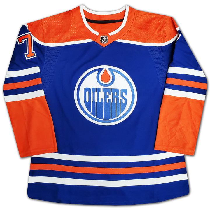 Paul Coffey Autographed Blue Edmonton Oilers Jersey, Edmonton Oilers, NHL, Hockey, Autographed, Signed, AAAJH32550