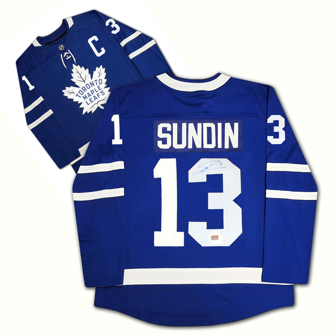 Mats Sundin Autographed Blue Toronto Maple Leafs Jersey, Toronto Maple Leafs, NHL, Hockey, Autographed, Signed, AAAJH31216