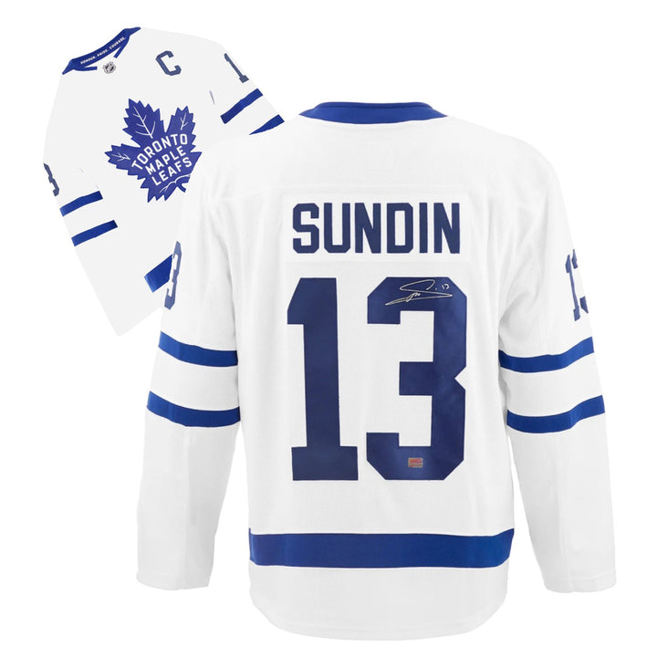 Mats Sundin Autographed White Toronto Maple Leafs Jersey, Toronto Maple Leafs, NHL, Hockey, Autographed, Signed, AAAJH31404