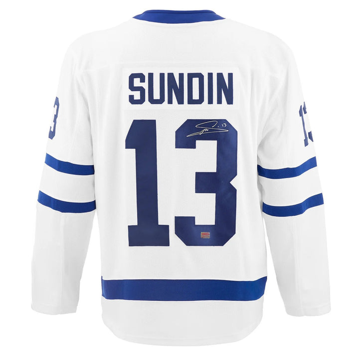 Mats Sundin Autographed White Toronto Maple Leafs Jersey, Toronto Maple Leafs, NHL, Hockey, Autographed, Signed, AAAJH31404