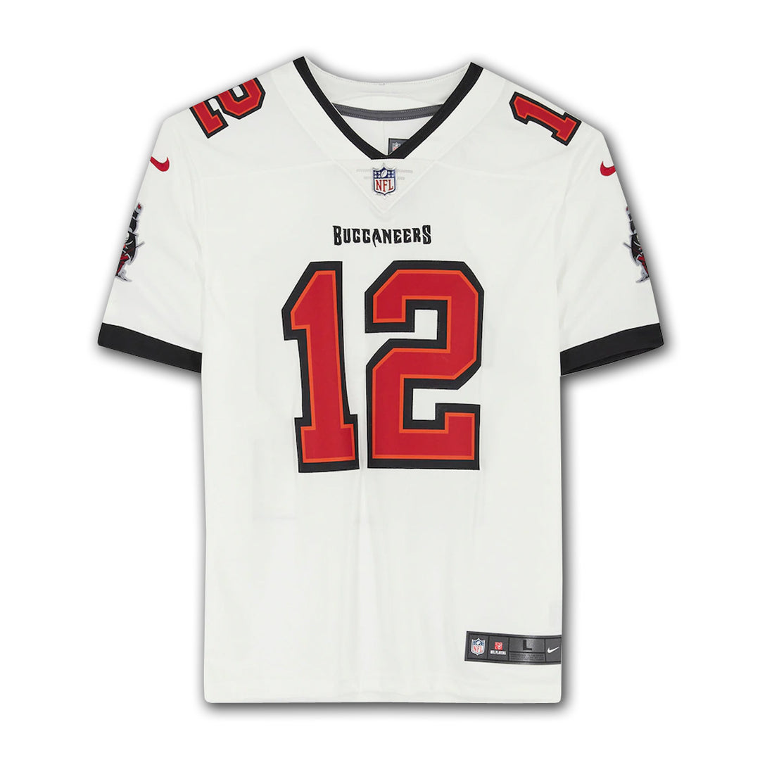 Tom Brady Tampa Bay Buccaneers Signed White Jersey, Tampa Bay Buccaneers, NFL, Football, Autographed, Signed, AAAJF32743