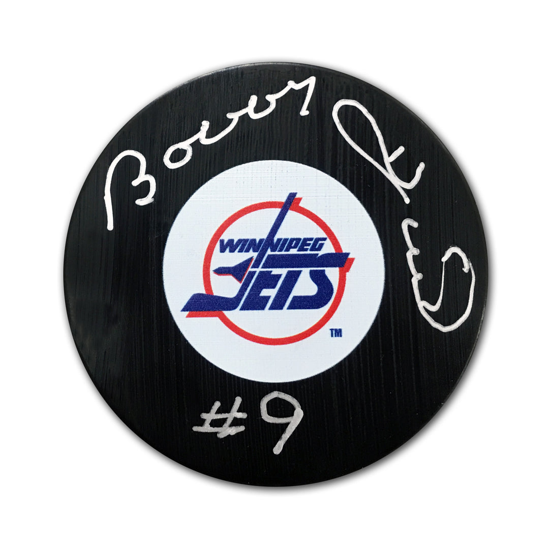 Bobby Hull Winnipeg Jets Autographed Puck, Winnipeg Jets, Chicago Blackhawks, WHA, Hockey, Autographed, Signed, AAHPH32046