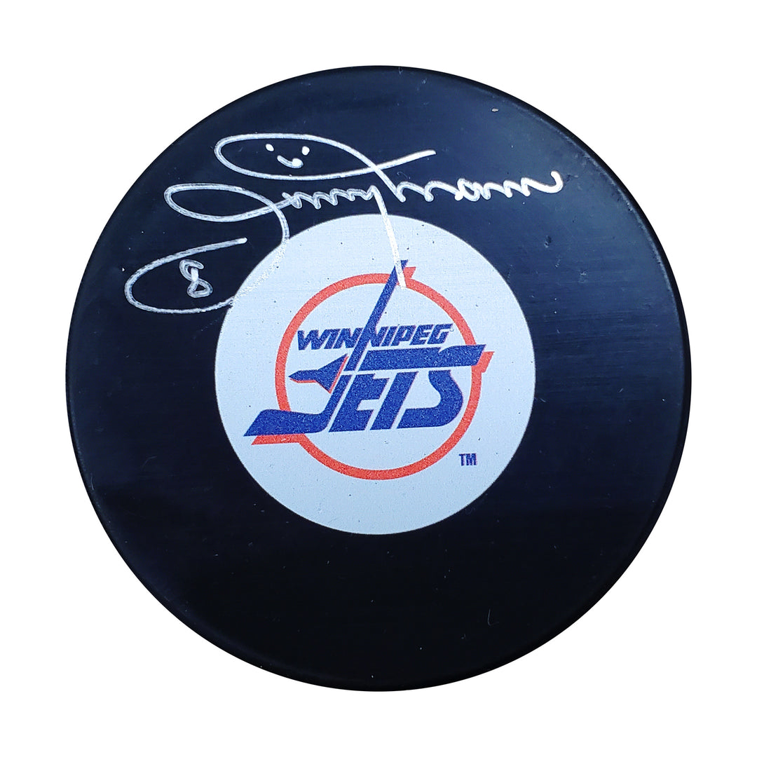 Jimmy Mann Autographed Puck - Winnipeg Jets, Winnipeg Jets, NHL, Hockey, Autographed, Signed, AAHPH32912