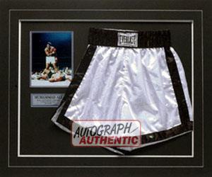Muhammad Ali Autographed Boxing Shorts , Boxing, Boxing, Boxing, Autographed, Signed, AAPCB30087