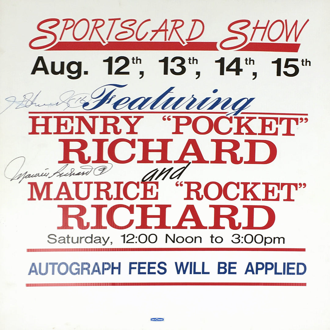 Maurice And Henri Richard Autographed Vintage Sign Montreal Canadiens, Montreal Canadiens , NHL, Hockey, Autographed, Signed, AAVSH31842