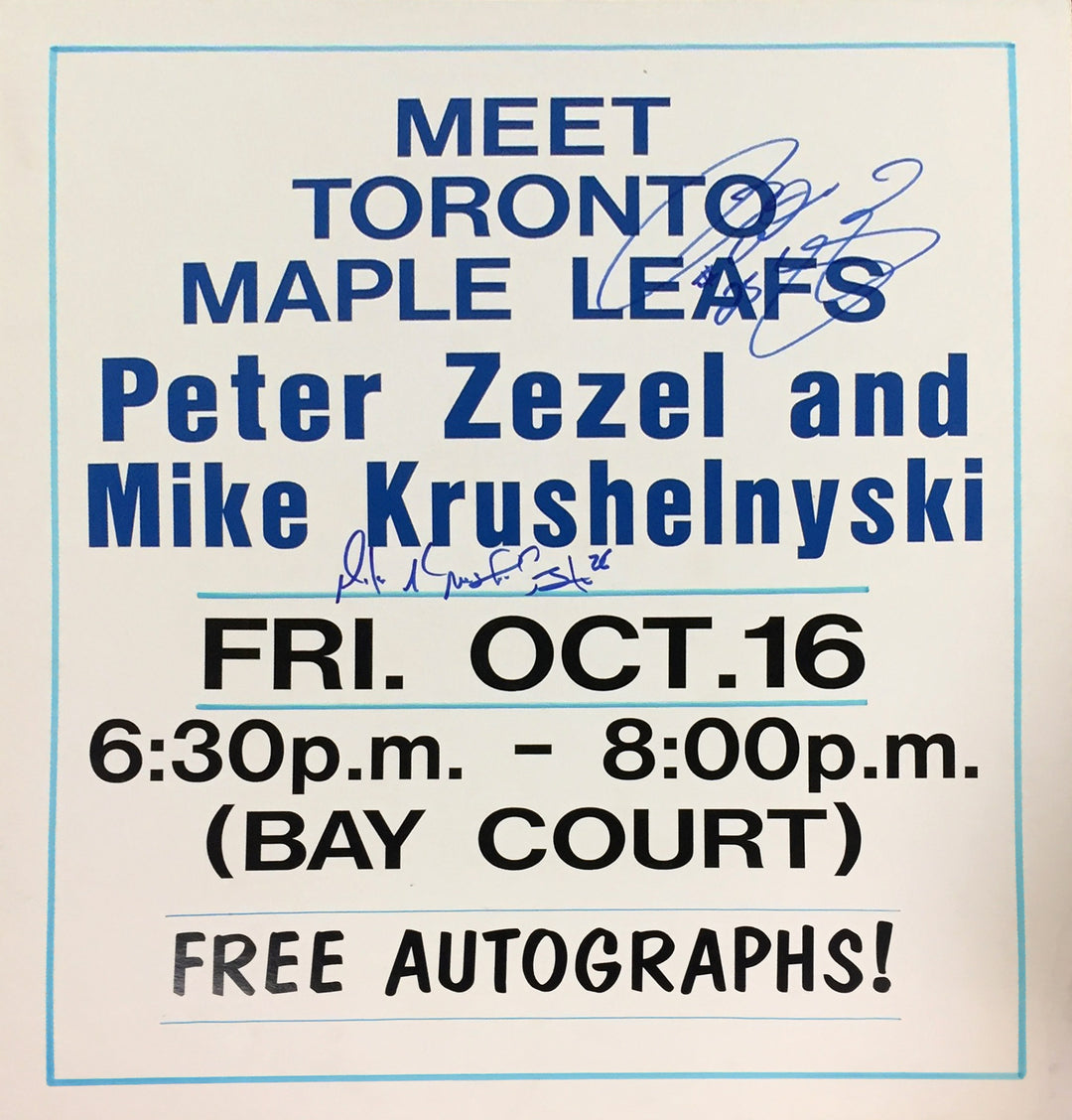 Peter Zezel, Mike Krushelnyski Autographed Vintage Sign Toronto Maple Leafs, Toronto Maple Leafs, NHL, Hockey, Autographed, Signed, AAVSH31855