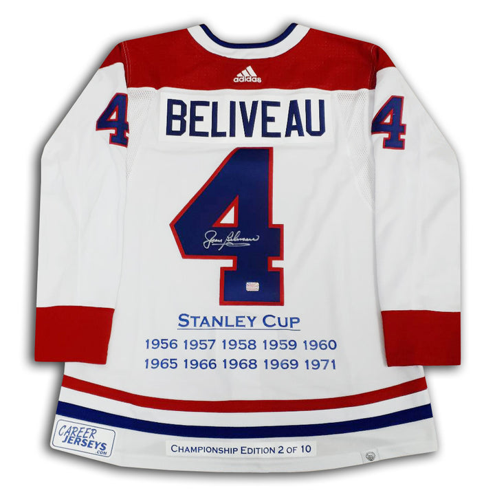 Jean Beliveau Signed Stanley Cup Edition Jersey Ltd /10 Montreal Canadiens, Montreal Canadiens, NHL, Hockey, Autographed, Signed, CJCJH33111