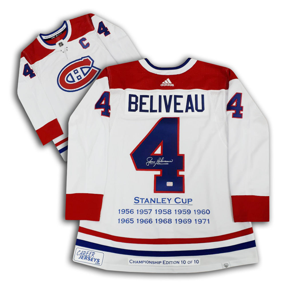 Jean Beliveau Signed Stanley Cup Edition Jersey 10/10 Montreal Canadiens, Montreal Canadiens, NHL, Hockey, Autographed, Signed, CJCJH33113
