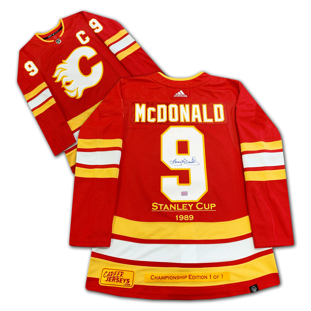 Lanny Mcdonald Signed Stanley Cup Edition Jersey #1/1 Calgary Flames, Calgary Flames, NHL, Hockey, Autographed, Signed, CJCJH33119