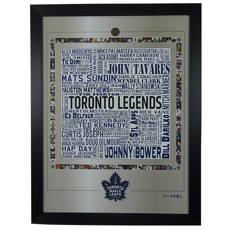 Cadre d'art de mot des légendes des Maple Leafs de Toronto