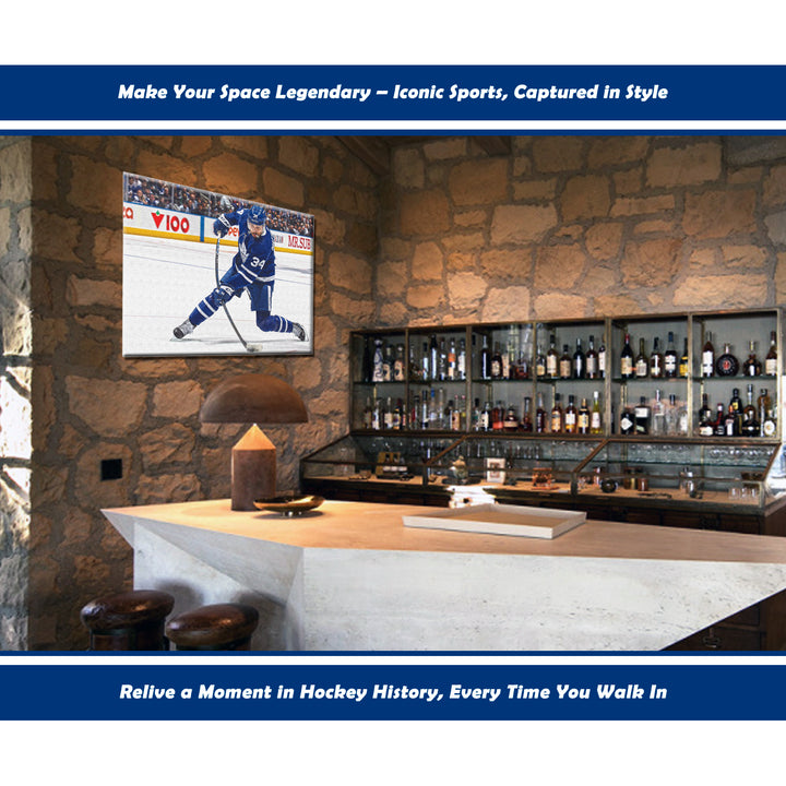 Auston Matthews Slapshot Wrapped Canvas - Toronto Maple Leafs 16"X20", Toronto Maple Leafs, NHL, Hockey, Collectibile Memorabilia, AACMH33402