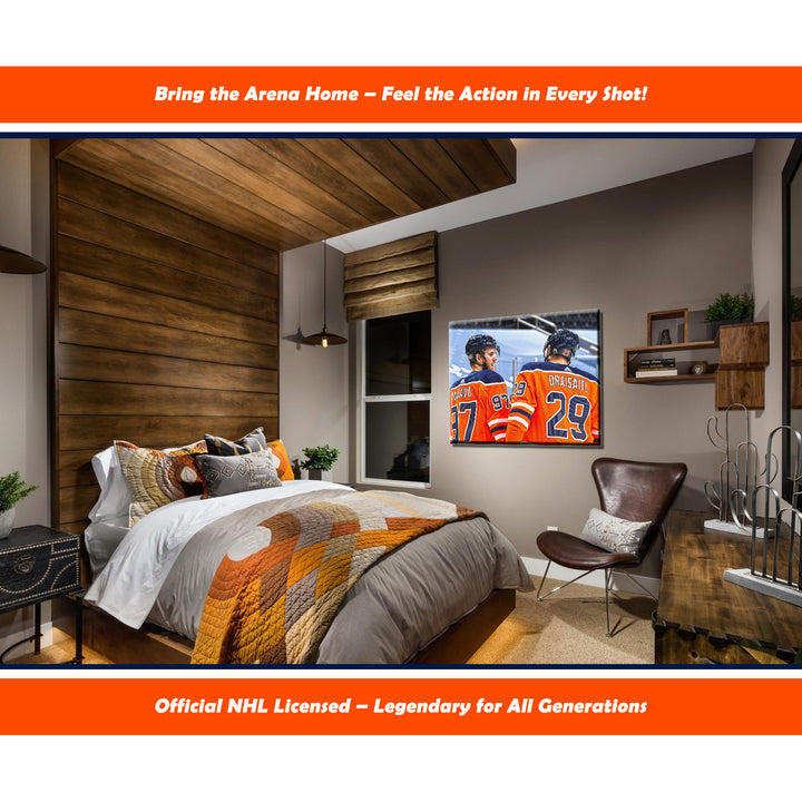 Connor Mcdavid & Leon Draisaitl Wrapped Canvas 16"X20" Edmonton Oilers, Edmonton Oilers, NHL, Hockey, Collectibile Memorabilia, AACMH33403