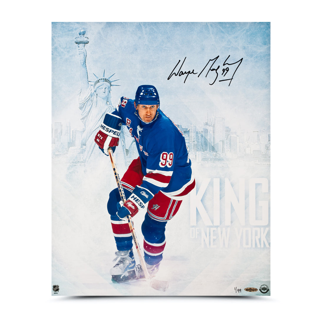 Wayne Gretzky Signed New York Rangers King Of New York 16X20 Photo, Ltd Ed /99