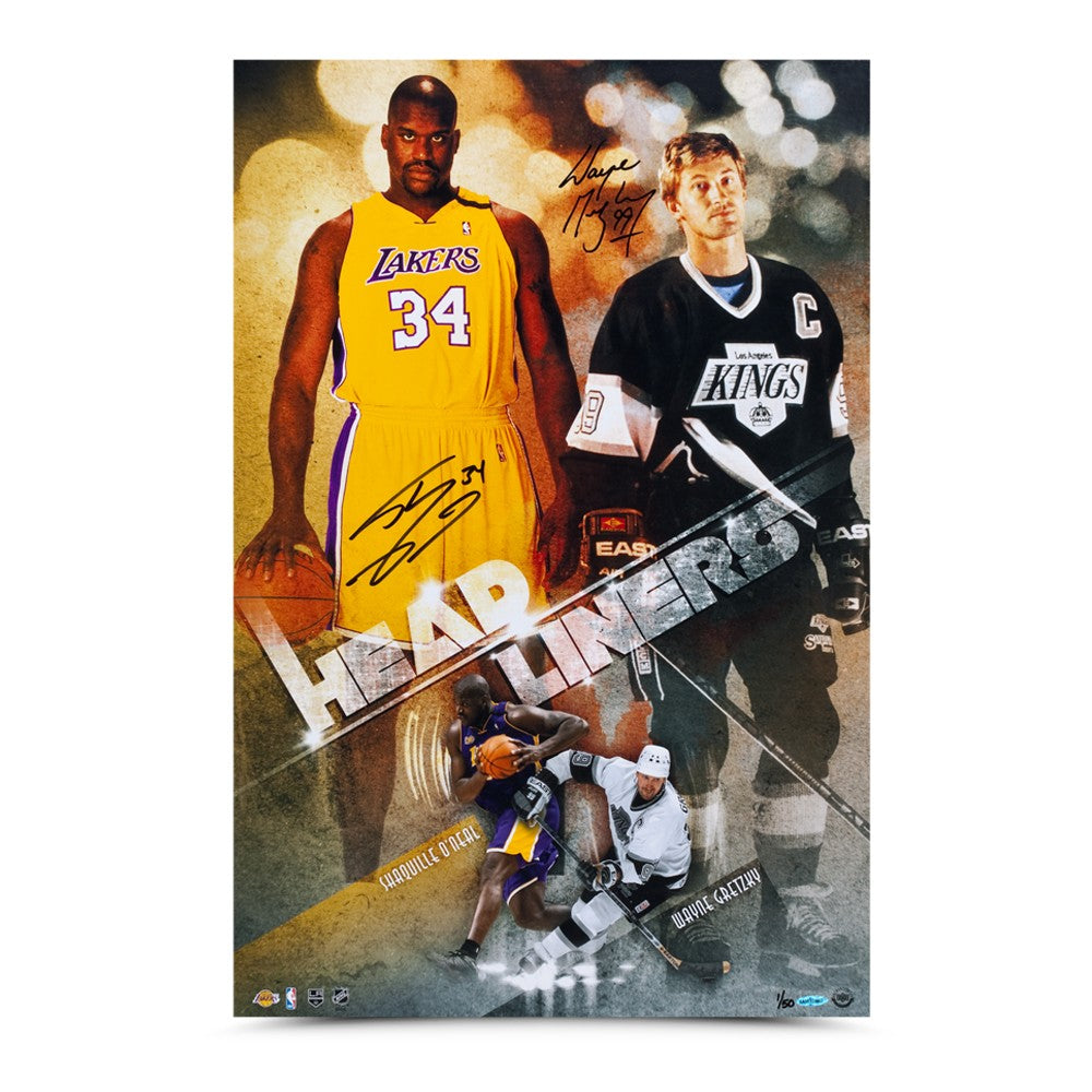 Wayne Gretzky & Shaquille O'Neal Signed Lakers/Kings 30X20 Photo - Ltd Ed /50