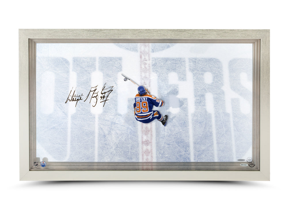 Wayne Gretzky Signed Edmonton Oilers Great From Above Framed Acrylic Display