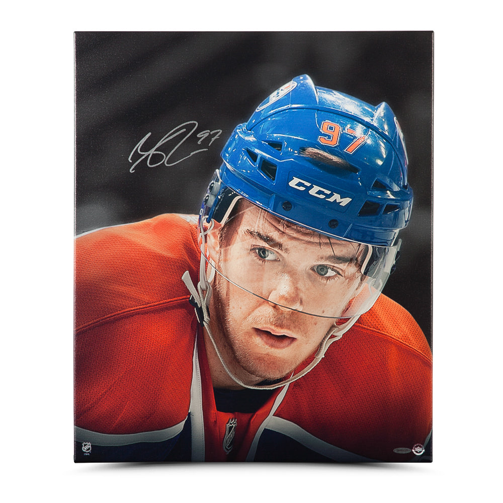 Connor Mcdavid Signed Up Close & Personal Wrapped Cavas 20X24