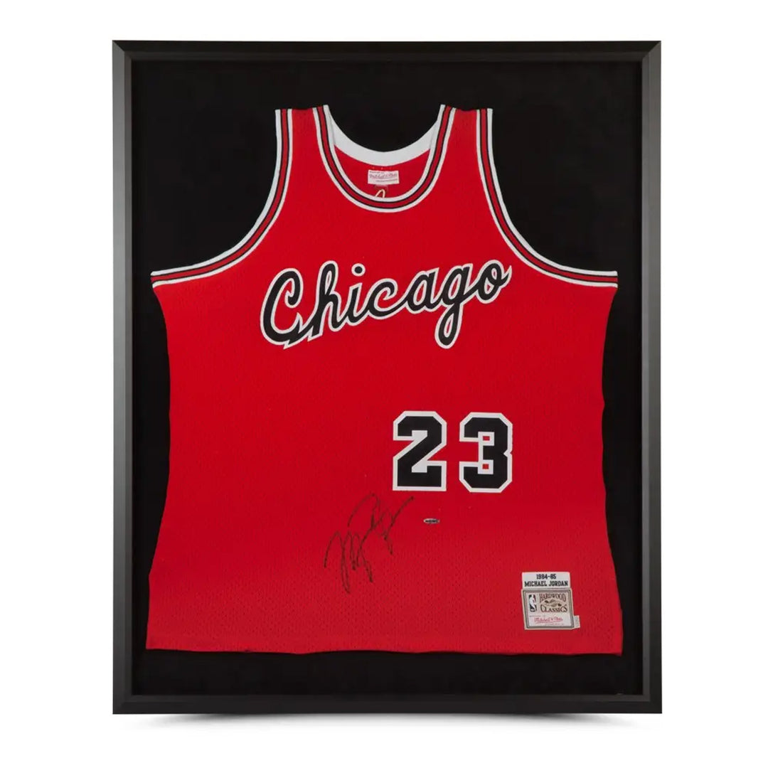 Framed Michael Jordan Signed 1984-85 Chicago Bulls Mitchell & Ness Rookie Jersey