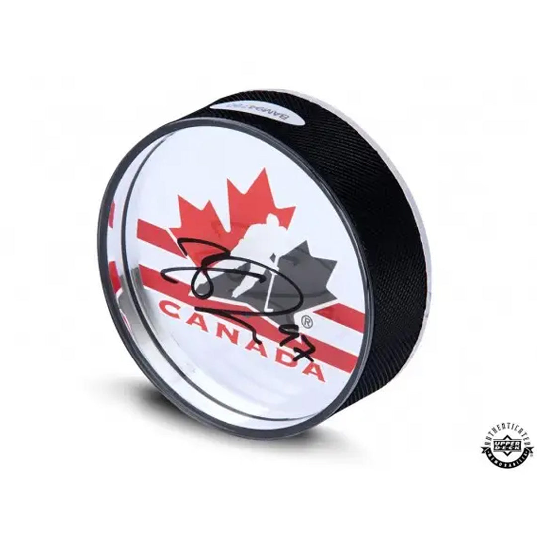 Connor Mcdavid Autographed Team Canada Acrylic Hockey Puck